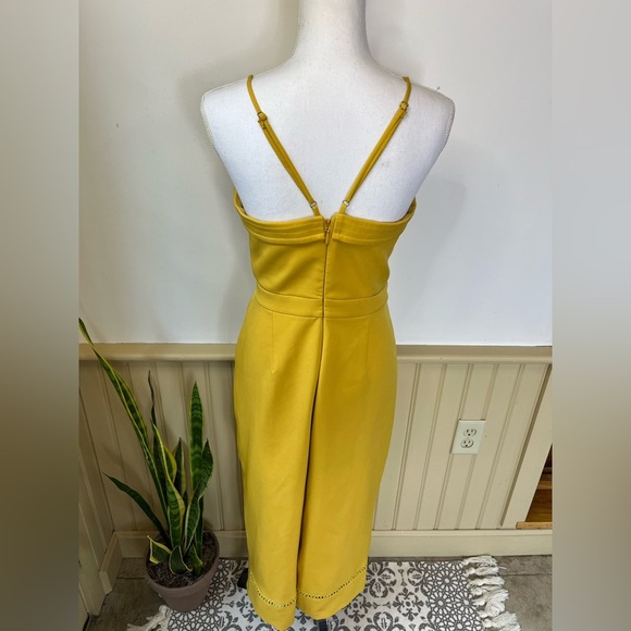 Anthropologie Adelyn Rae Wide Leg Culotte Jumpsuit Romper Mustard Women’s Sz S - Picture 3 of 9